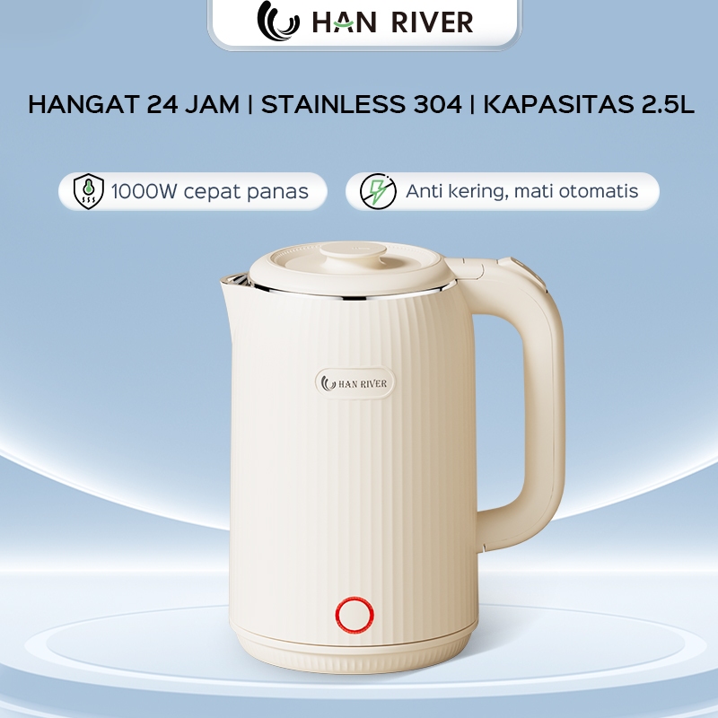 Han River 2.5L Teko Listrik Teko Pemanas Air Listrik 304 Stainless