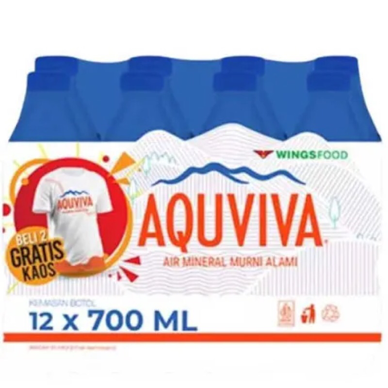 

Aquviva air mineral 700ml isi 12botol