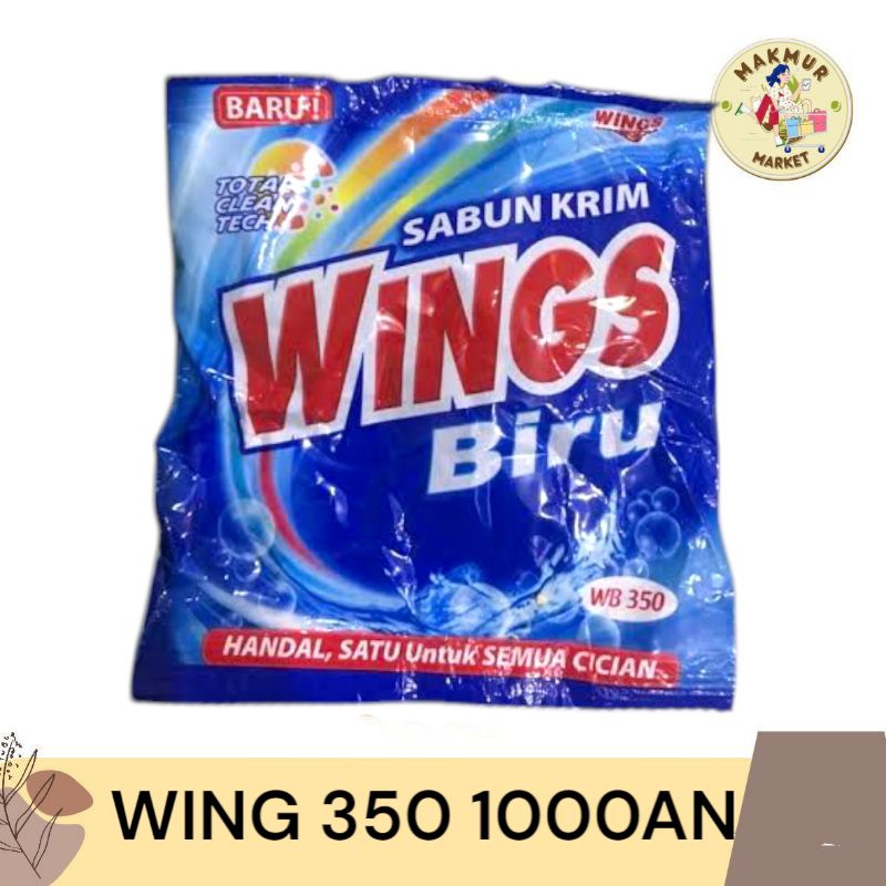 Sabun Colek Wings Biru WB350 67gr | Sabun Krim Detergent Sachet Eceran 1000