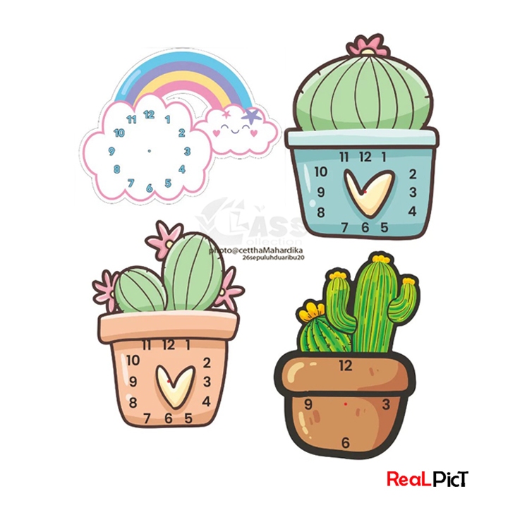 Jam Dinding Kaktus Dekorasi Hiasan Dinding Kamar Aesthetic