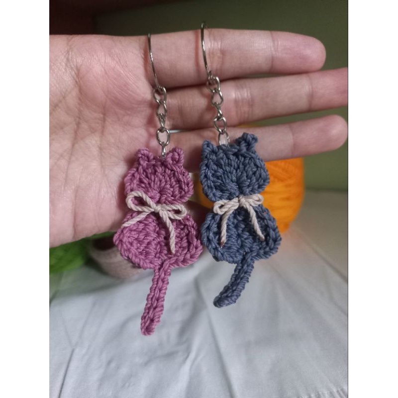 Gantungan kunci - rajut - kucing - souvenir pernikahan - gantungan kunci kucing
