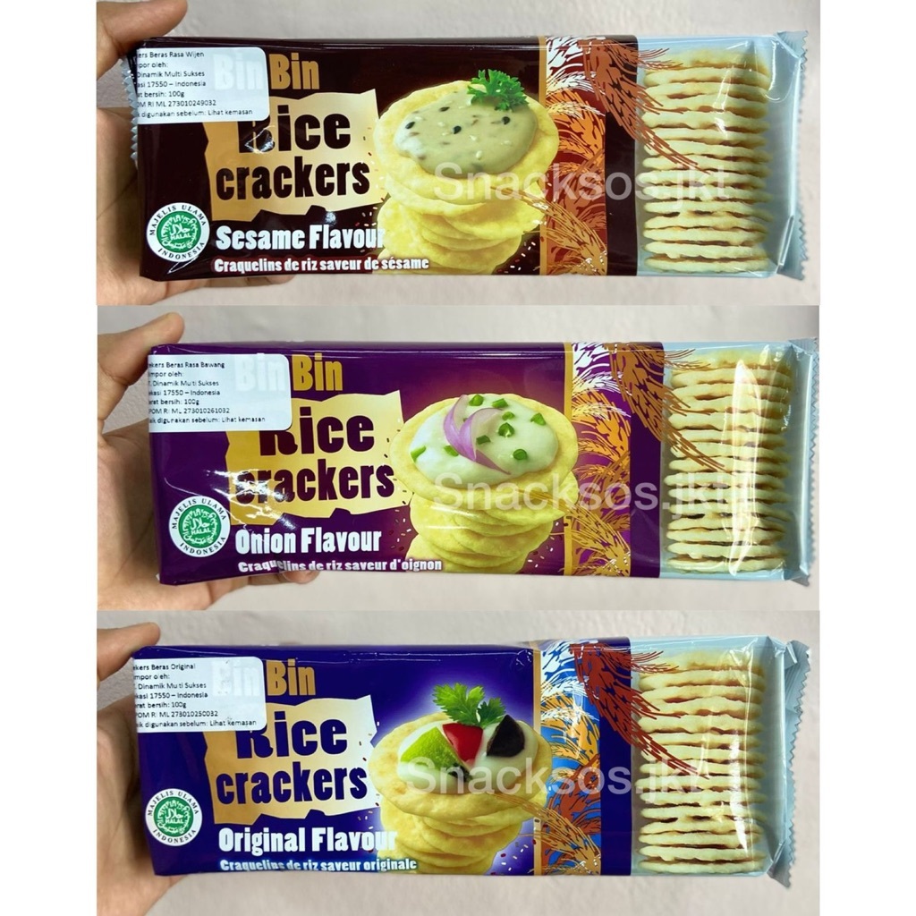 

pekanbaru bin bin binbin rice crackers varian rasa sesame wijen original onion bawang biskuit