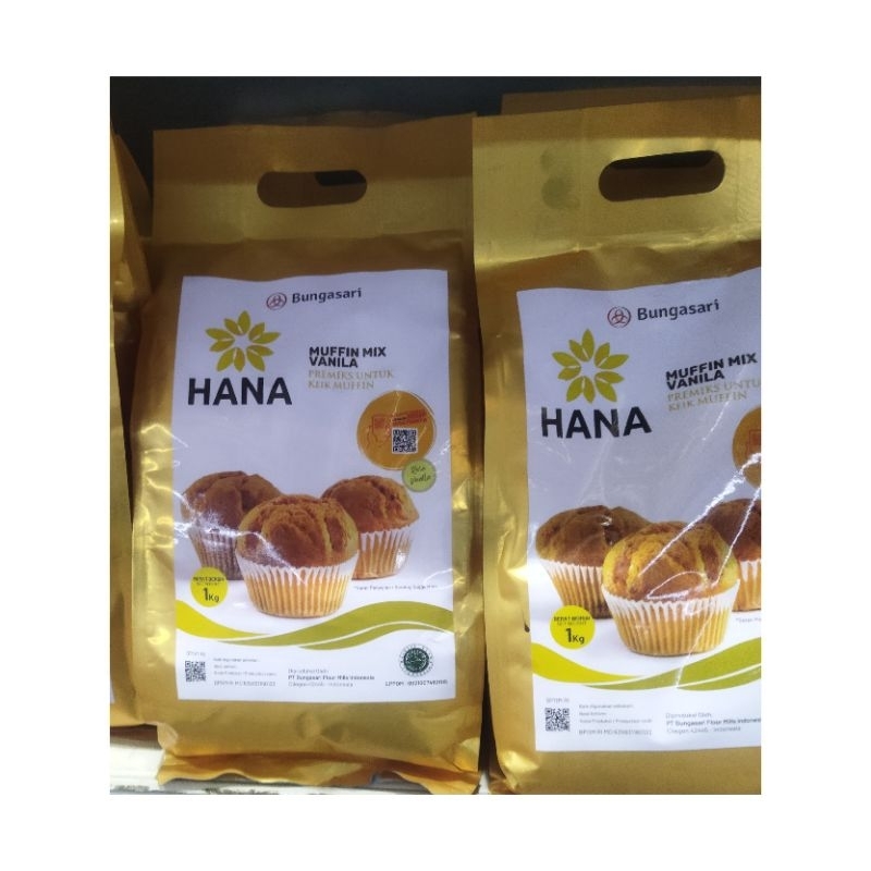 

BUNGASARI HANA MUFFIN MIX VANILA 1 KG ISI 2 PCS