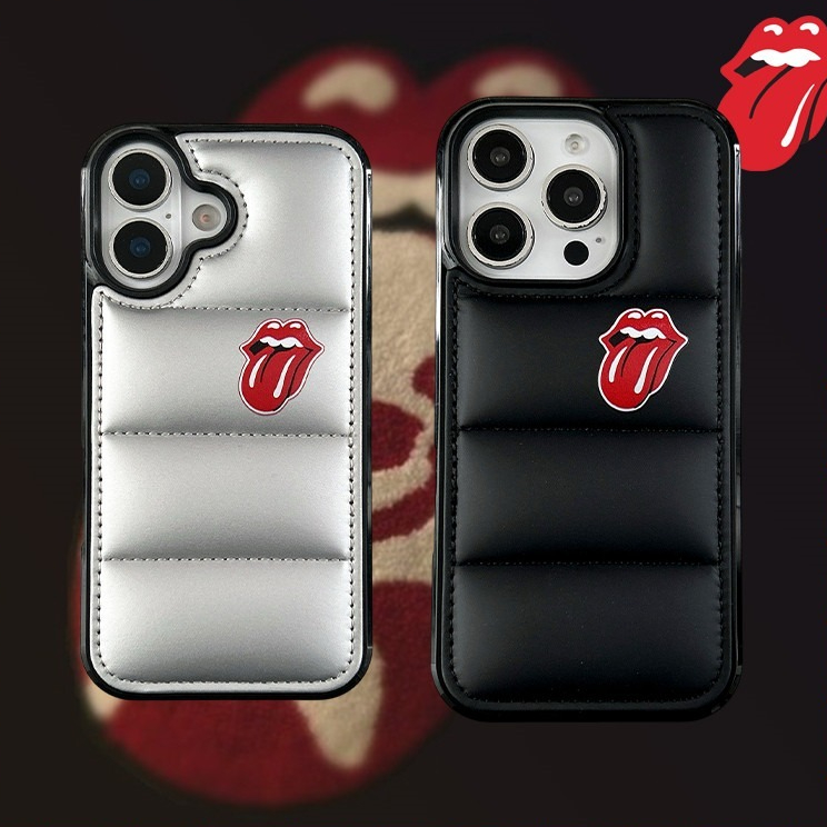 case Rock Band The Rolling Stones Tongue Label Hard Shell Down Jacket Phone Case Suitable For IPhone