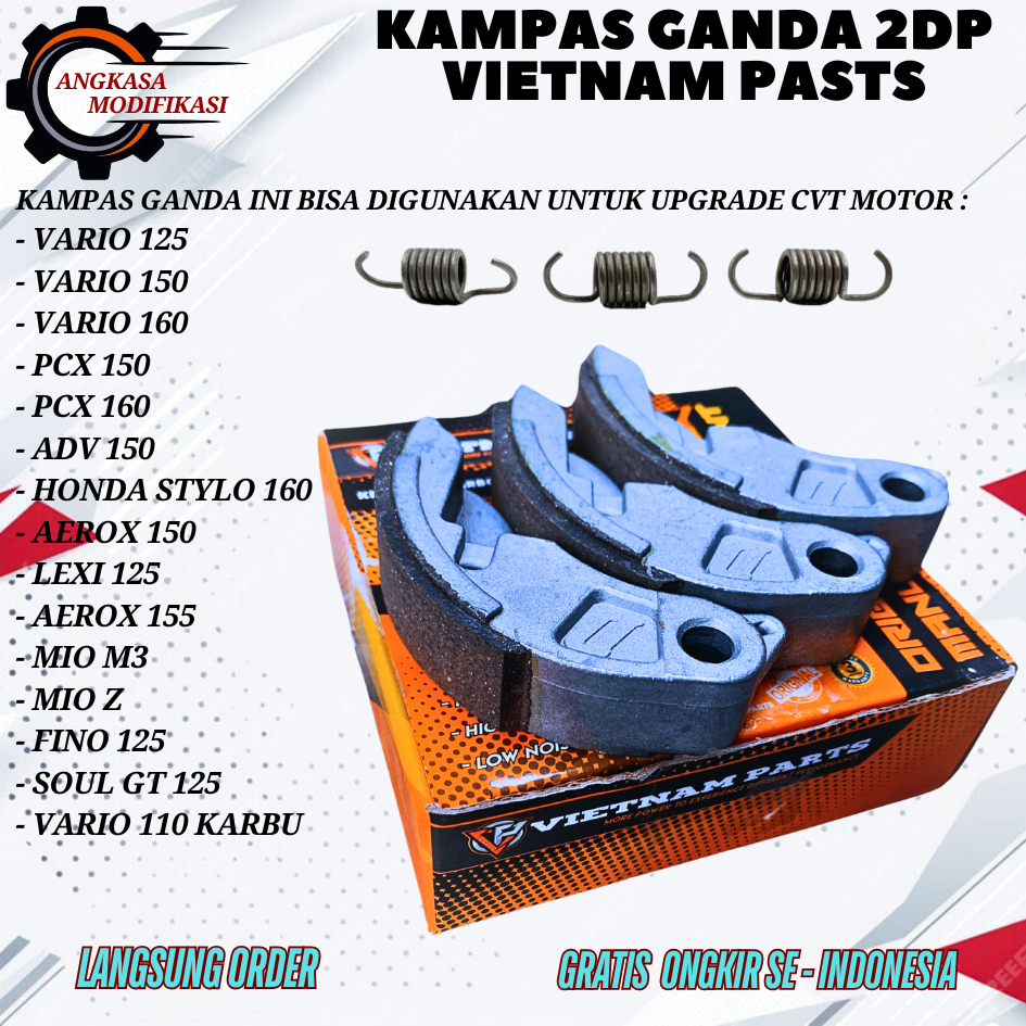 Kampas Ganda Vietnam Parts Vario 125 150 PCX ADV Sytlo 160 Nmax Aerox Lexi Beat Scoopy Fi Mio Hi Car