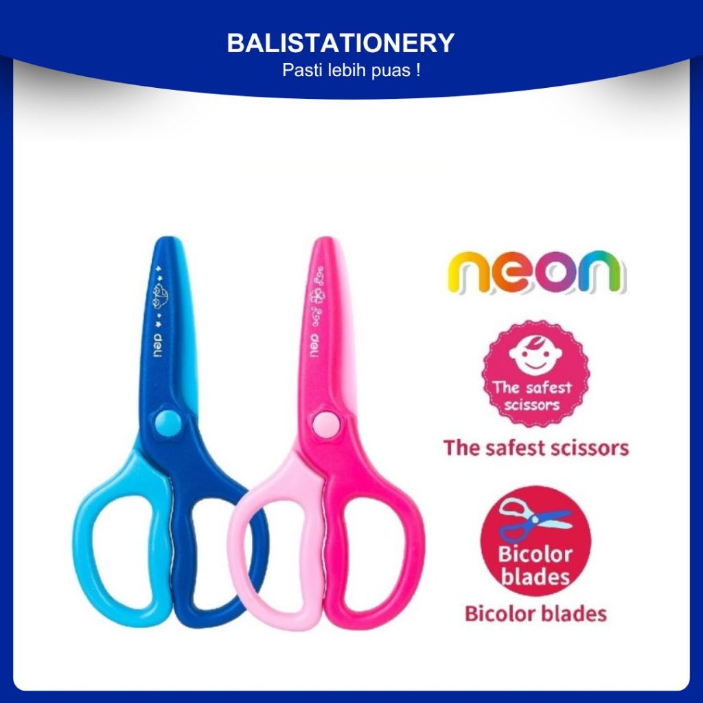 

Gunting Anak Deli E6067 - Aman Warna Neon Bahan Plastik ABS 120mm untuk Belajar & Kerajinan