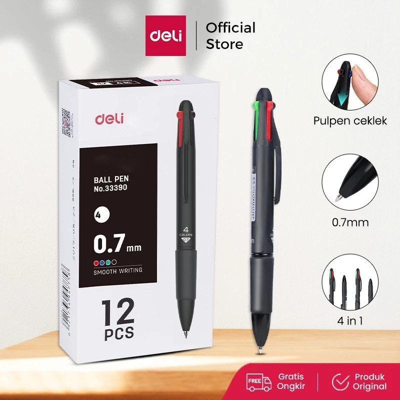 

pulpen cetek warna-warni 4 warna 0.7mm pulpen pelajar multifungsi