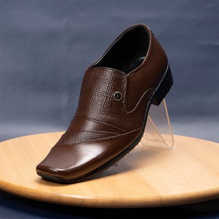 Sepatu Pantofel Pria Kulit Asli Tanpa Tali Formal Tanpa Tali