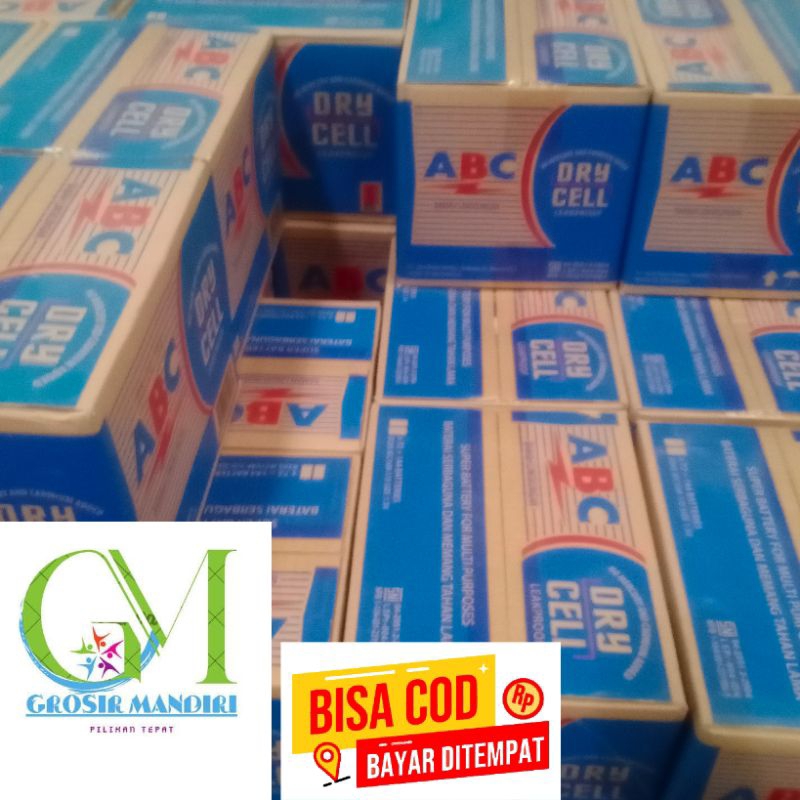Baterai ABC R20 Biru 1 Karton 12 Lusin - 144 Pcs, Baterai Kering (Zinc-Carbon) 1.5V untuk Radio Besa