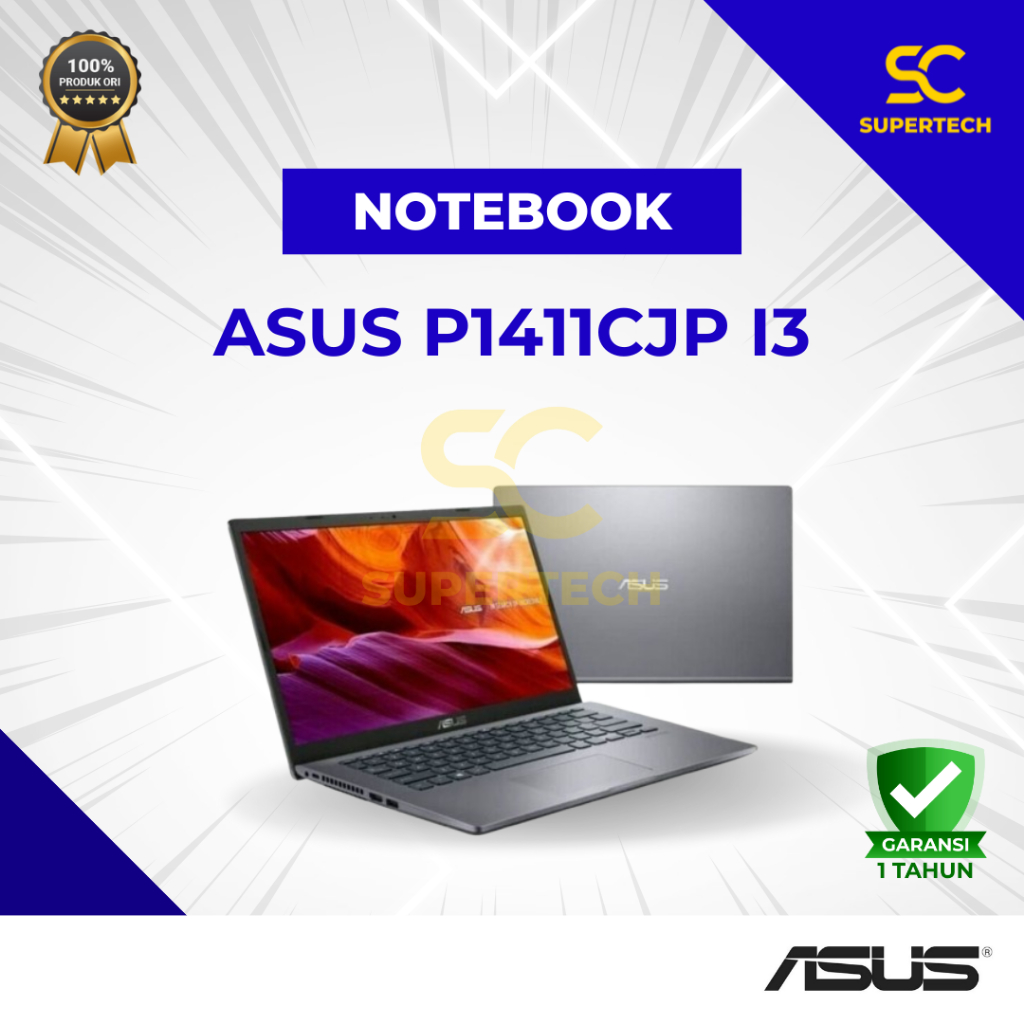 Notebook ASUS P1411CJP I3 1005G1 8GB 1TB HDD MX330 2GB W10 14"