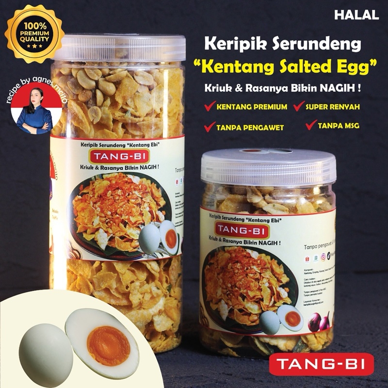

Keripik Kentang Salted Egg / Telur Asin TANGBI - Snack Cemilan Nusantara Termurah Kemasan Toples