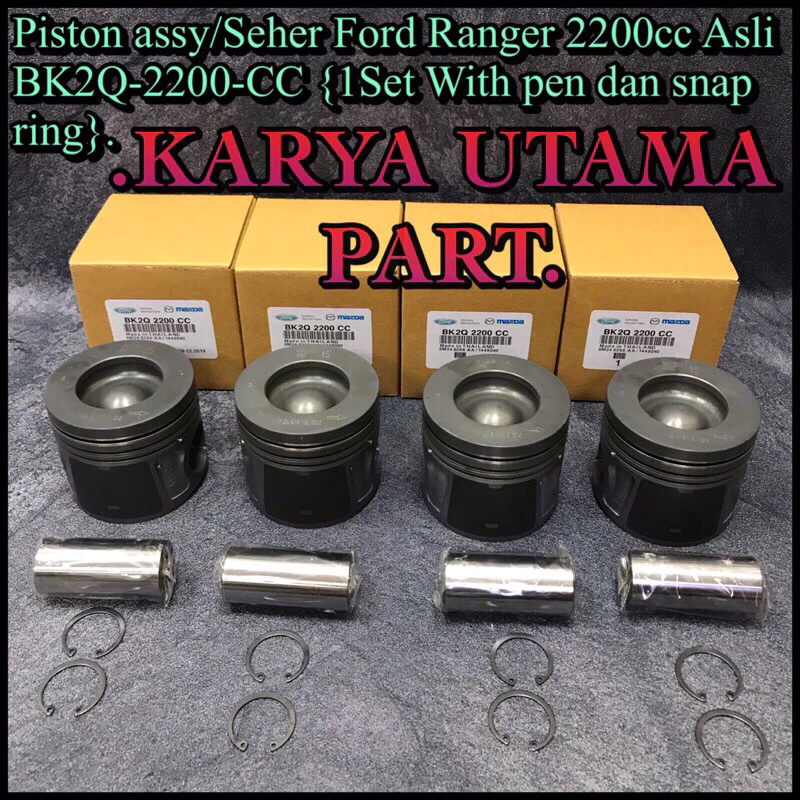 Piston Assy/Seher Ford Ranger 2200cc Asli BK2Q-2200-CC 1 Set With Pen Dan Snap Ring