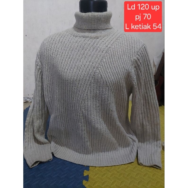 Polham winter jacket rajut pria leher tinggi size XL