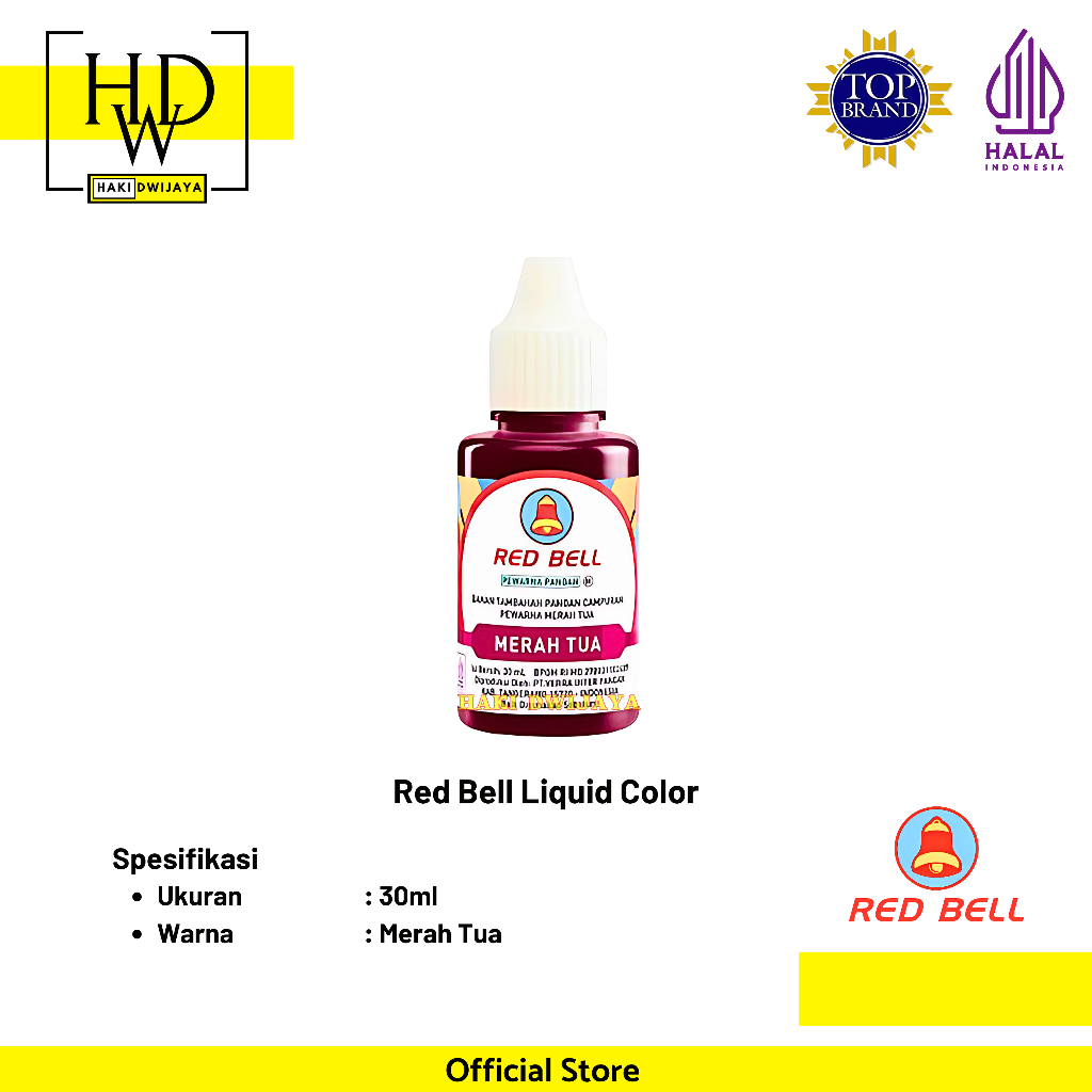 

[30ml] Red Bell Liquid Color Merah Tua