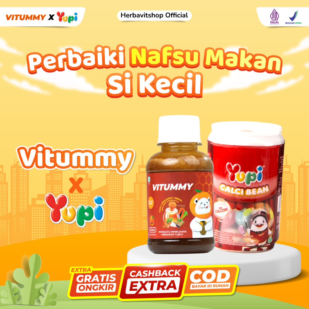 VITUMMY x YUPI Special Pack Untuk Napsu Makan Anak dan Mencegah Cacingan Kremi Penambah Napsu Makan 