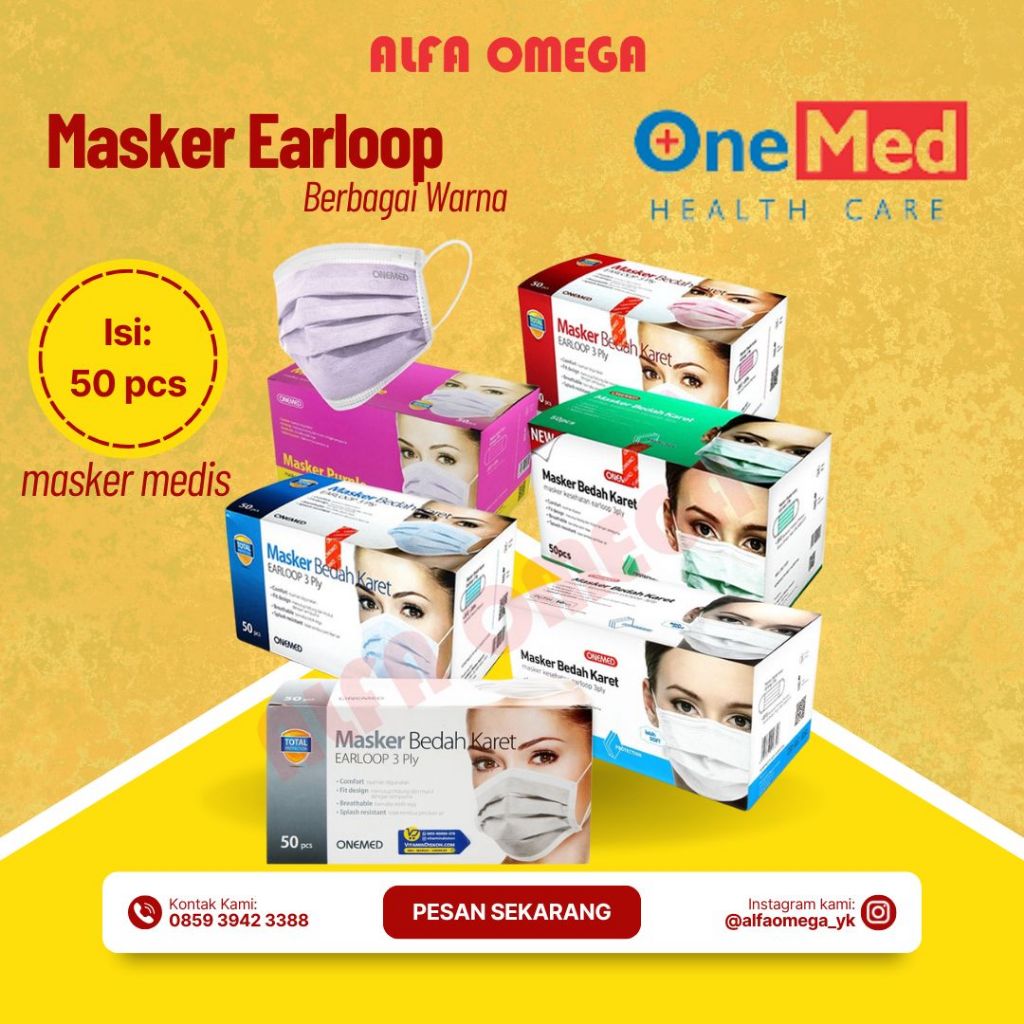 Masker Bedah - Masker Medis Karet Earloop Onemed