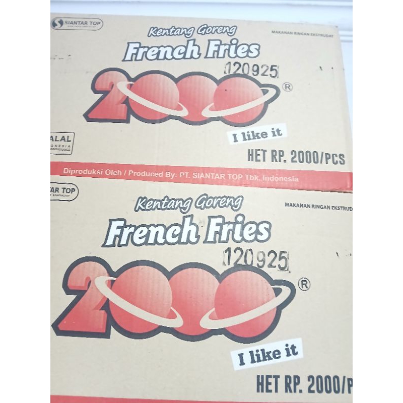 

SNACK CIKI FRENCH FRIES 2000 CIKI KENTANG SAUS 1 DUS ISI 40 bks