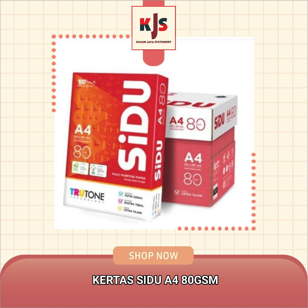 

KERTAS HVS SIDU SINAR DUNIA A4 80 GSM