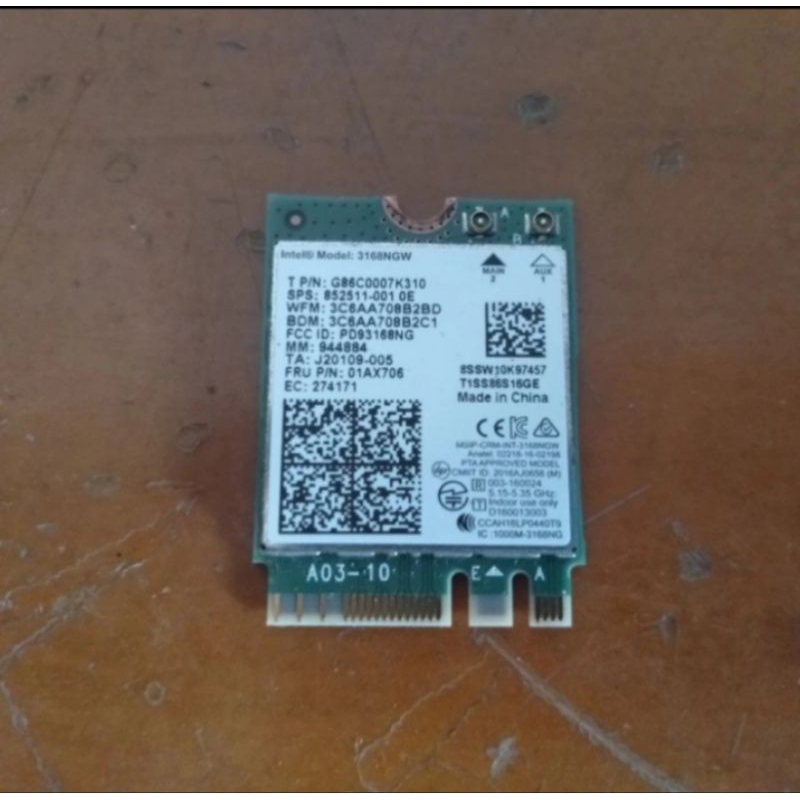 Modem WiFi Bluetooth 4.2 WLAN Card NGFF M.2 Intel 3168 AC 3168NGW Acer A314-22 ES1-432