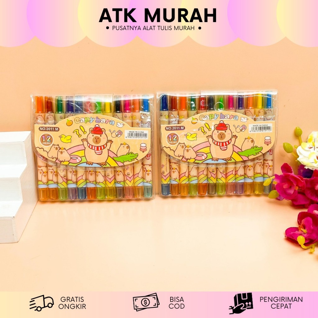 

KRAYON TWIST MINI CAPYBARA ISI 12 PCS KR-1831 / Crayon Putar isi 12 crayon mini kapibara / Alat mewarnai krayon pensil warna pewarna 12 pcs / krayon putar lucu anak sekolah mewarnai menggambar