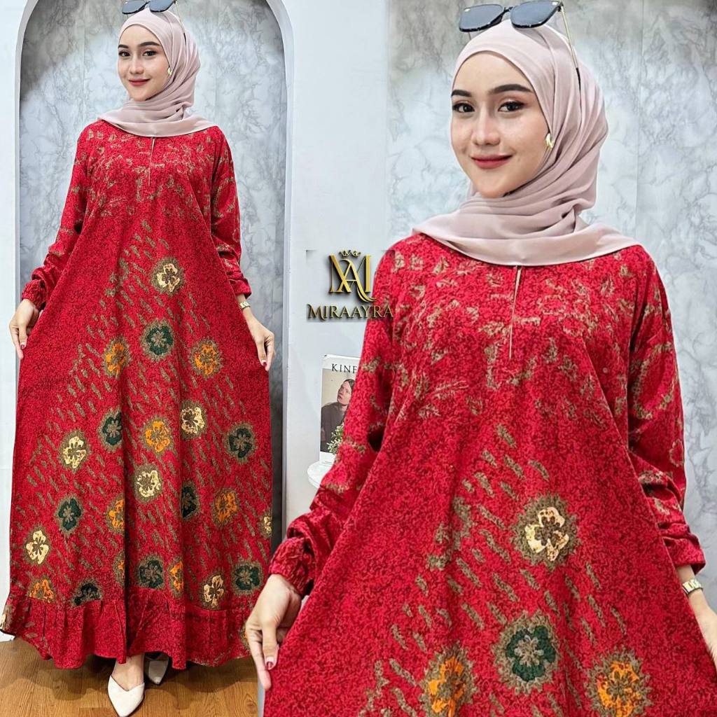 GAMIS KHADIJA Gamis Cap Gamis Rayon Premium Daily Homedress Busui Friendly  (LD 120)