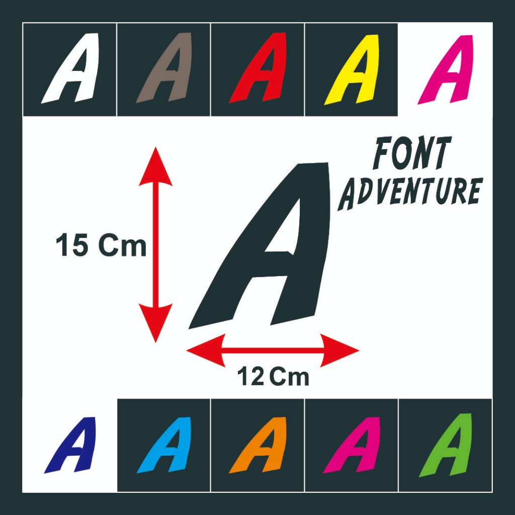 

COD READY STIKER CUTTING MENYALAH " NAMA FONT Adventure 15 CM HURUF SATUAN UNTUK LABEL / DINDING TULISAN DLL
