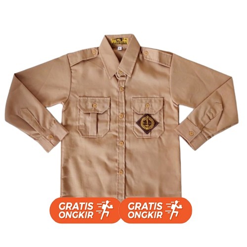 TERBARU SERAGAM SEKOLAH SD ATASAN BAJU PRAMUKA MODEL LENGAN PANJANG ANAK LAKI-LAKI BAHAN OXFORD