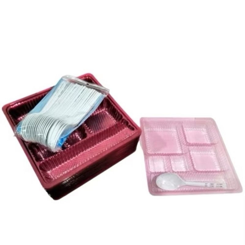 Mika Alas Sekat 6 + Sendok Makan uk.20x20 (isi 10pcs)