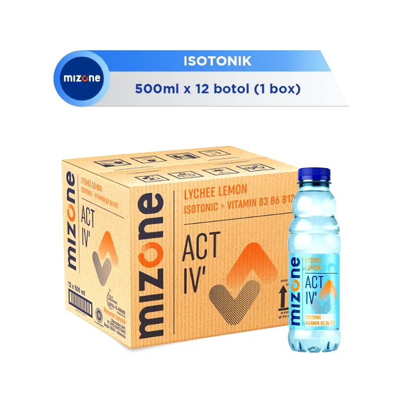 

MIZONE ACTIVE MINUMAN ISOTONIC LYCHEE LEMON 500MI 1 DUS ISI 12 BTL