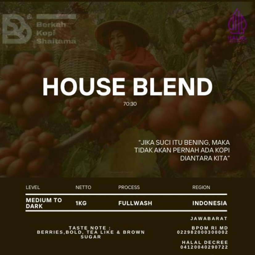 

House Blend 50:50 Arabika Robusta / Biji Kopi / Roast Bean Coffee