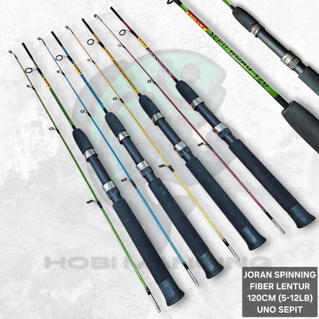 Joran Spinning Uno Sepit 120cm / Joran Pancing Udang Stabilo Fiber Lentur 120 cm Uno Original