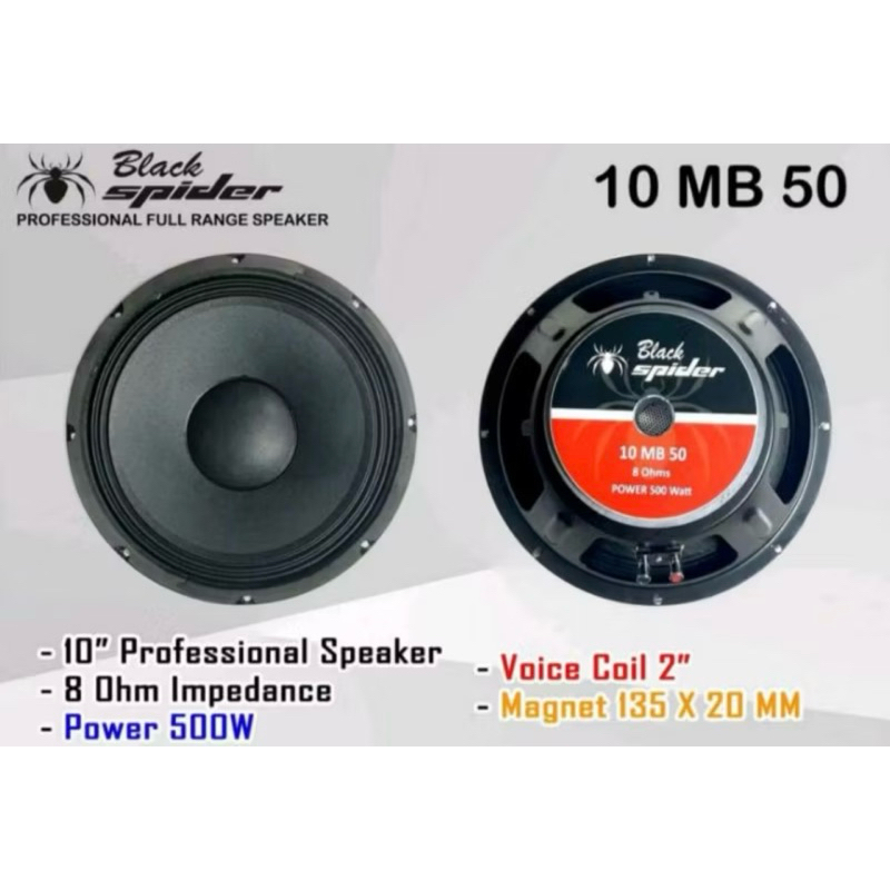 Speaker Black Spider 10” 10MB50 / Speaker Black Spider 10” 10MB50 Full Range