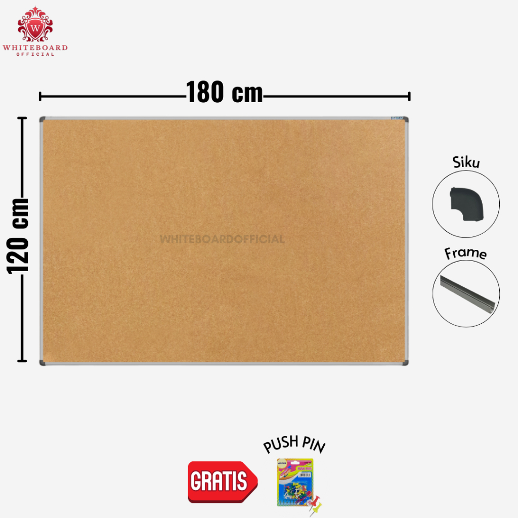 

SAKANA Softboard Gantung 120x180cm / Cork Board / Pin Board / Papan Mading / Papan Pengumuman