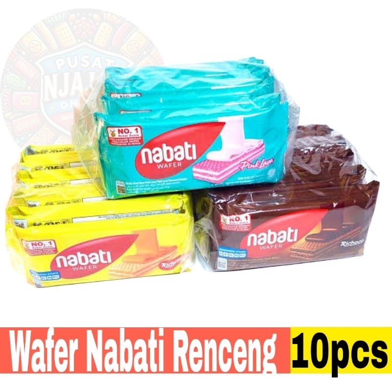 

Wafer Nabati 15gr Renceng isi 10pcs Rasa Keju / Cokelat / Pink Lava