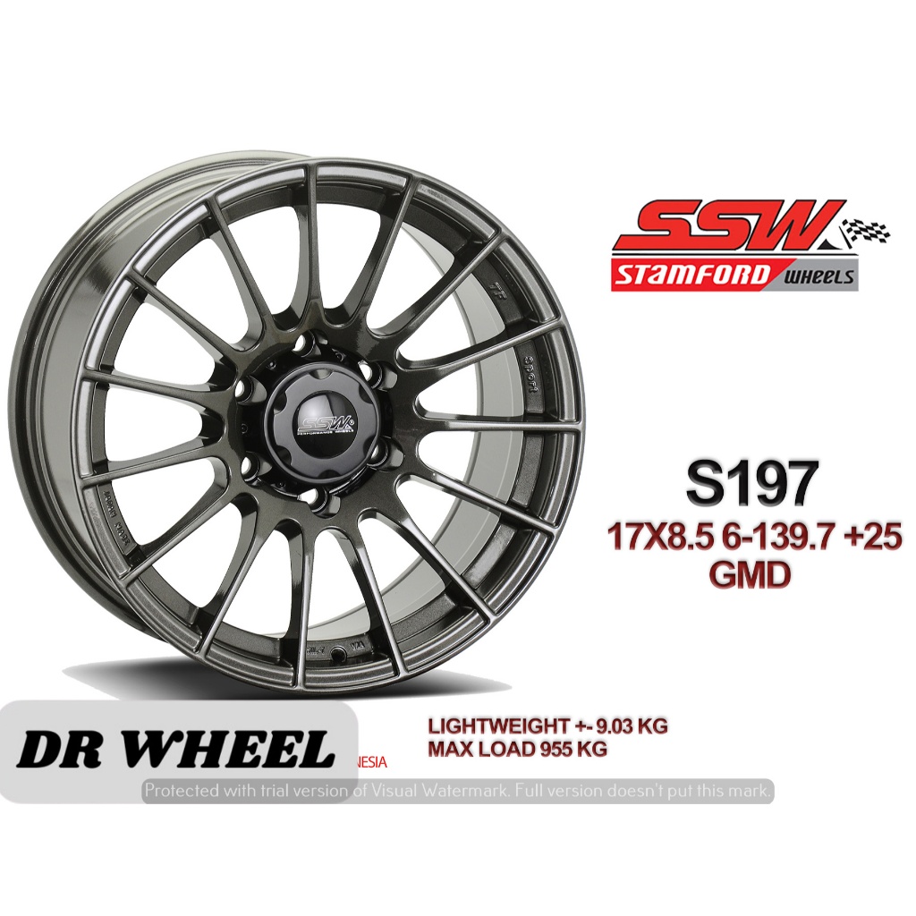Velg mobil model jari jari ring 17 lebar 86 et25 lubang 6x139,7 warna greey
