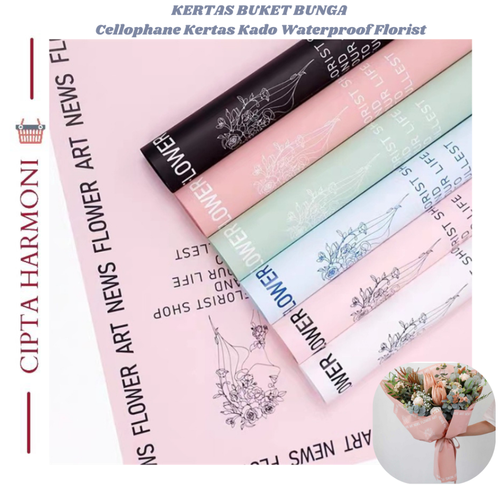 

Flower Wrapping Cellophane Paper Waterproof Kertas Buket Bunga KB112
