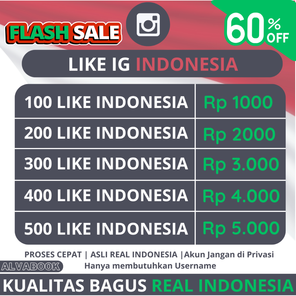 LIKE INSTAGRAM INDONESIA MURAH PROSES TERCEPAT