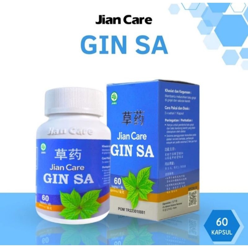 Jiancare GINSA Herbal Cina Mengobati Batu Empedu & Batu Ginjal Terdaftar Resmi (TR.223018861) BPOM