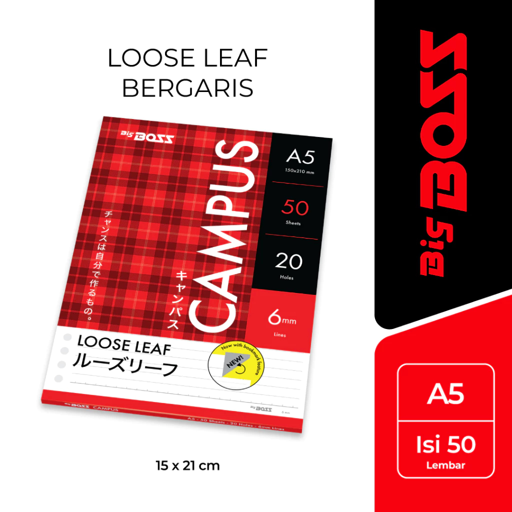 

Kertas Binder Bergaris Loose Leaf BigBoss