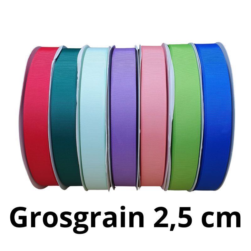 

100 YARD - 2.5 CM PITA | GROSGRAIN 1 INCH / UNGU / HIJAU /ORANYE / KUNING / COKLAT