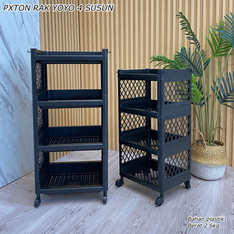 PXTON RAK YOYO 4 SUSUN JUMBO DAN STANDAR || RAK PLASTIK SERBAGUNA 4 SUSUN || RAK YOYO 4 TINGKAT || R