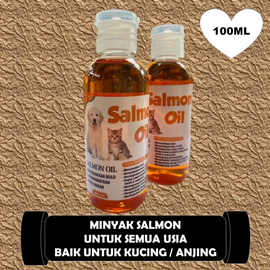 Minyak Salmon Murni 100% - Minyak Salmon Kucing Anjing - Salmon Oil Vitamin - Minyak Ikan Salmon Unt