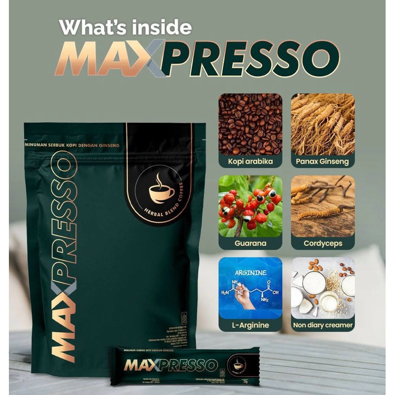 

Maxpresso Coffee | Herbal Blend Coffee | Kopi Ginseng