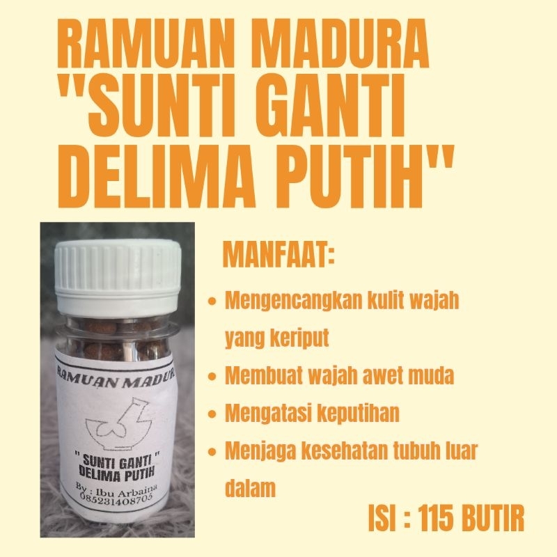 Ramuan madura "SUNTI GANTI DELIMA PUTIH"| Jamu Awet Muda| Jamu Madura Asli Original|Jamu Kewanitaan|