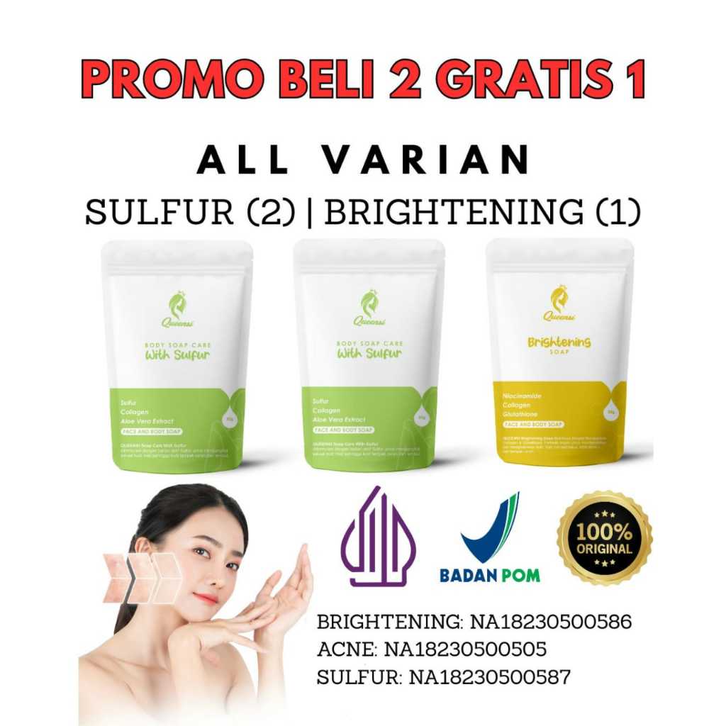 QUEENSI SOAP BELI 2 SULFUR GRATIS 1 BRIGHTENING
