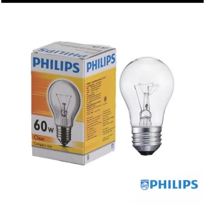 bohlam lampu pijar clear 60watt philips