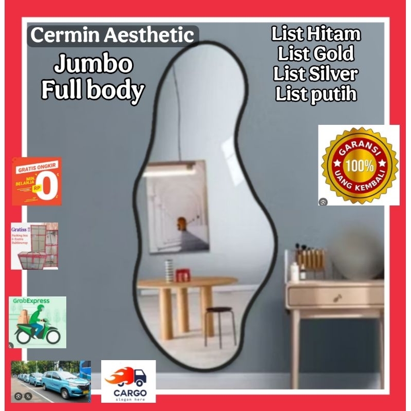 Kaca Cermin Aesttetic List strip Wastafel DekorasiKaca Cermin Jumbo Aestetic List minimalisCermin Ae