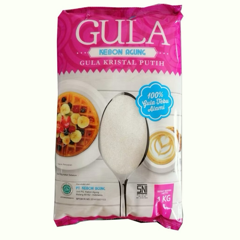 

GULA KEMASAN MERK KEBON AGUNG 1 KG/ GULA 1KG MURAH