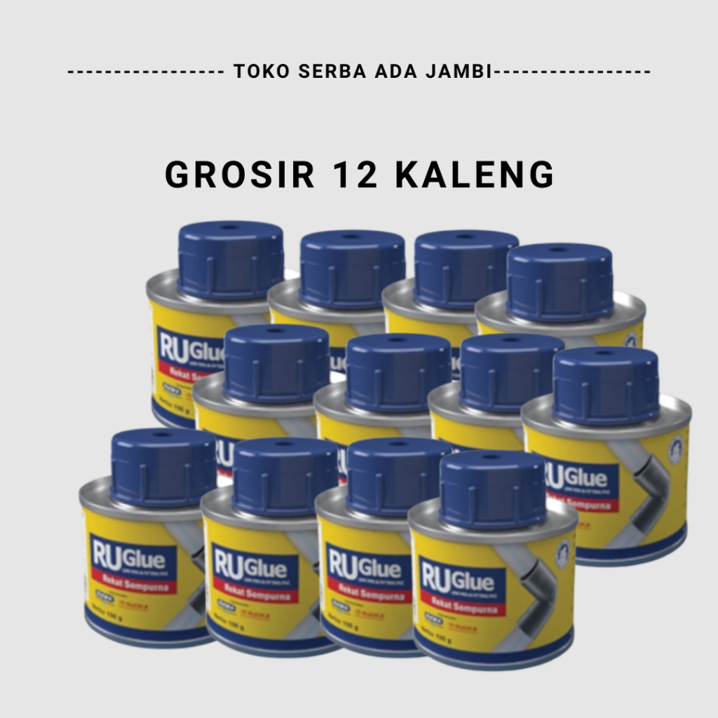 [12 KALENG] - Lem PVC RUGlue Kaleng 100 Gram Rucika 100gr Truglue / Lem Pipa Ruglue Kaleng Bagus Kua