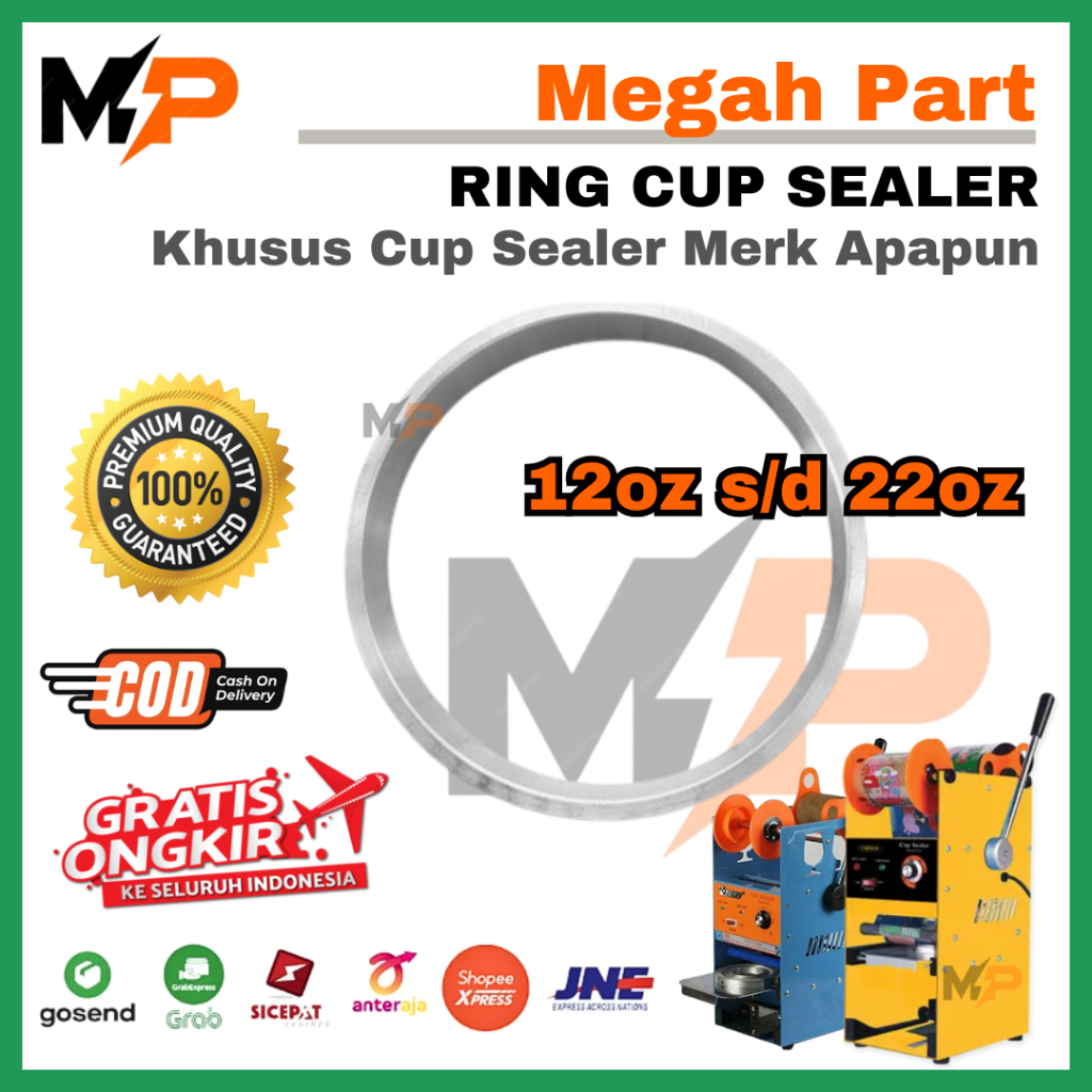 RING CUP SEALER 12oz s/d 22oz FLAT CUP | 12oz 14oz 16oz 18oz 22oz | RING SEALER CUP 12-22oz | RING C